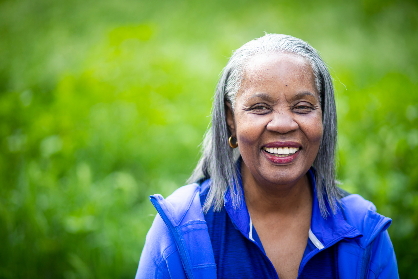 Senior Black Woman Smiling Outdoors