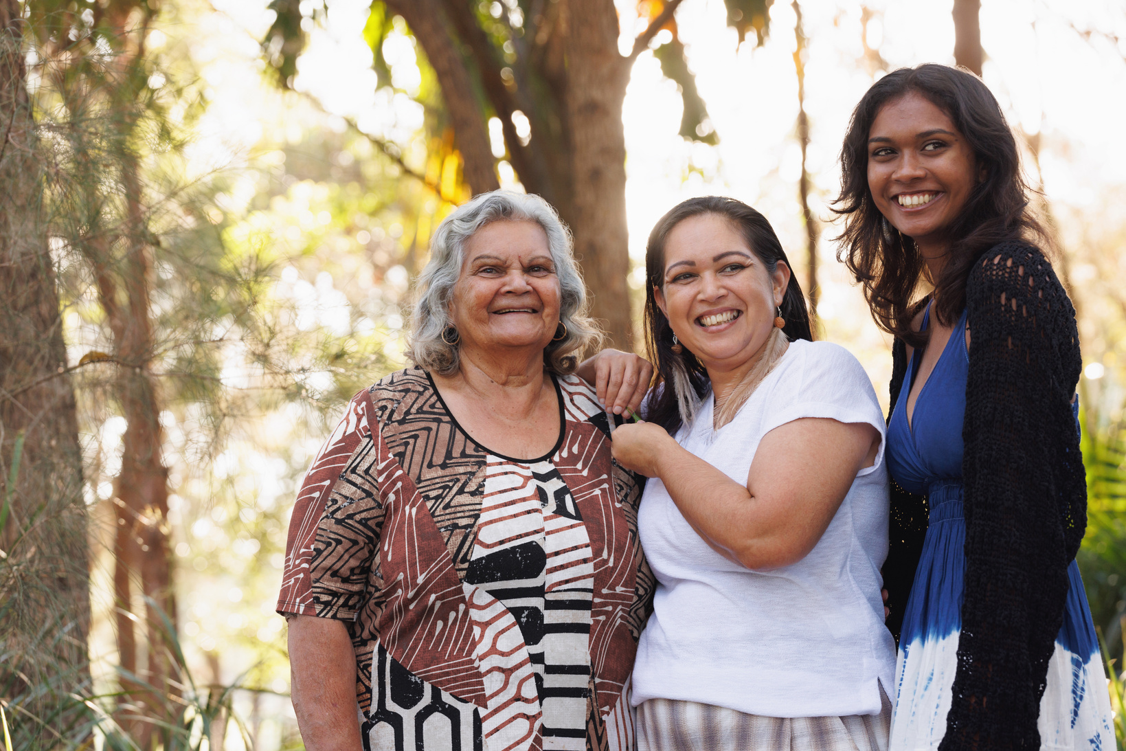 Multi-generational indigenous Australian family, three generations of Aboriginal Australian women